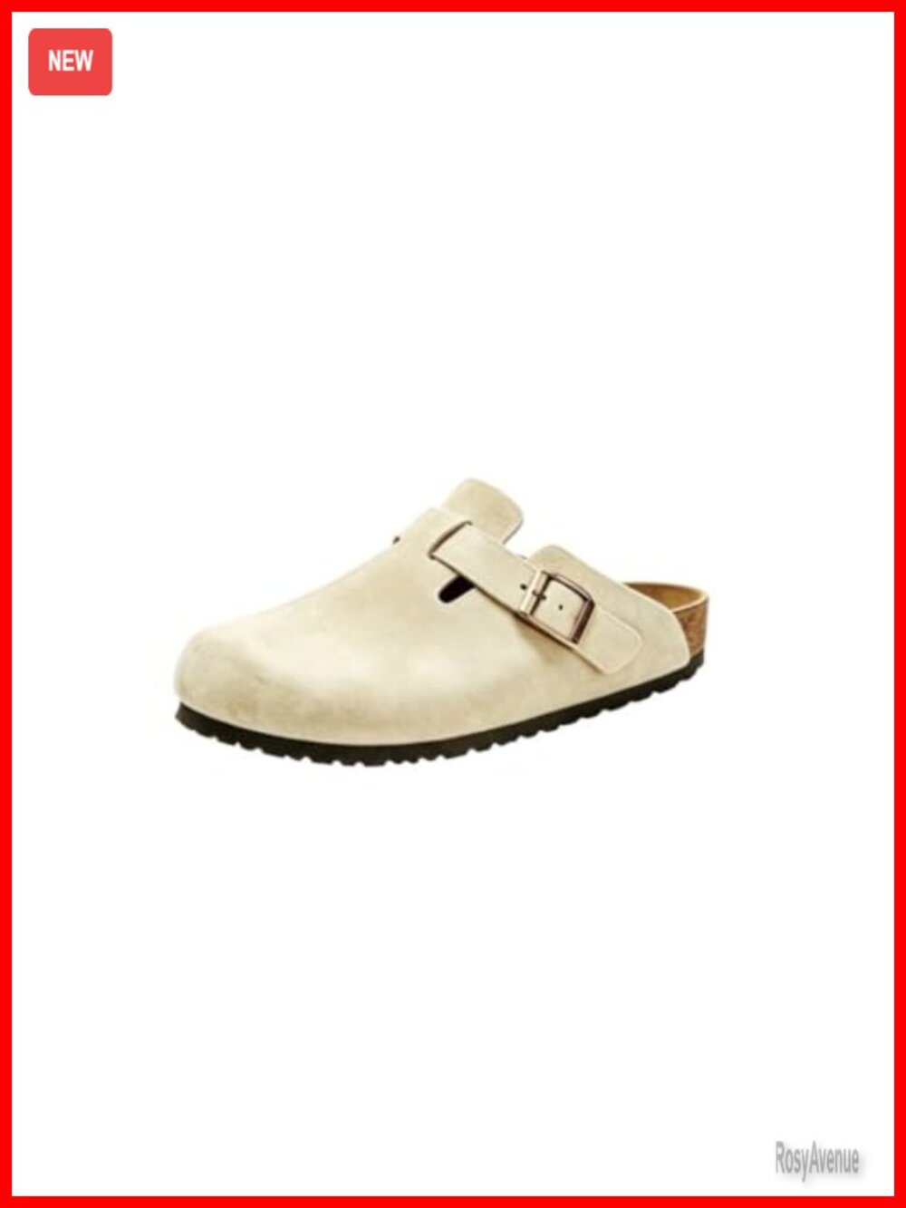 Unisex Suede Leather Clogs Cork Footbed Anti-Slip Mules